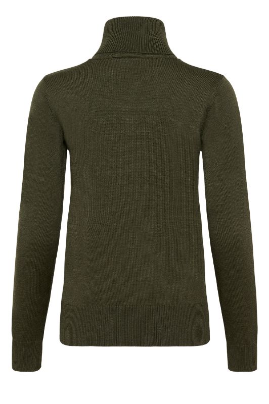 Saint Tropez Mila strik | Rullekrave pullover i army