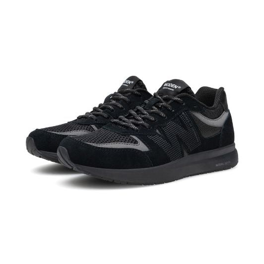 Woden Rigmor open mesh leather sneakers | Sort