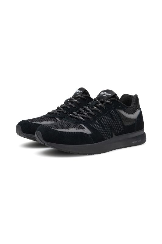 Woden Rigmor open mesh leather sneakers | Sort