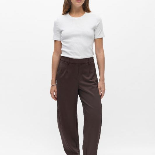 Object Lisa barrel pant mørkebrun L32 I Dresslab