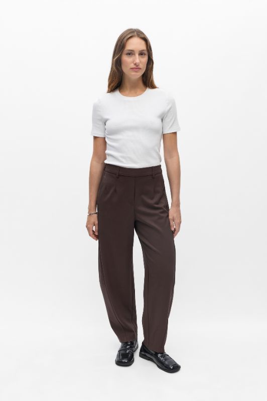 Object Lisa barrel pant mørkebrun L32 I Dresslab