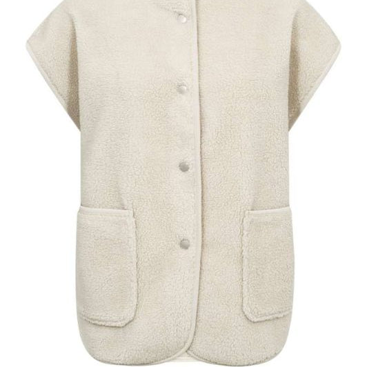 Freequent Teddy waistcoat | Sand fleece vest