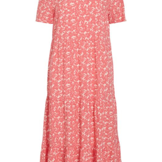 VILA Paddina midi dress | Kjole med rødt blomsterprint