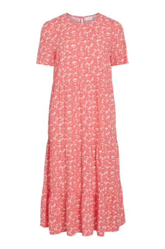 VILA Paddina midi dress | Kjole med rødt blomsterprint