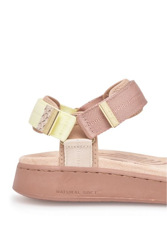 Woden Line sandal | Damesandal Taupe multi