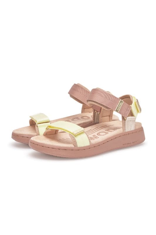 Woden Line sandal | Damesandal Taupe multi