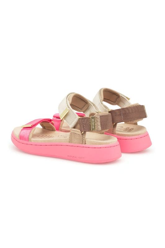 Woden Line sandal | Damesandal tricolor raspberry