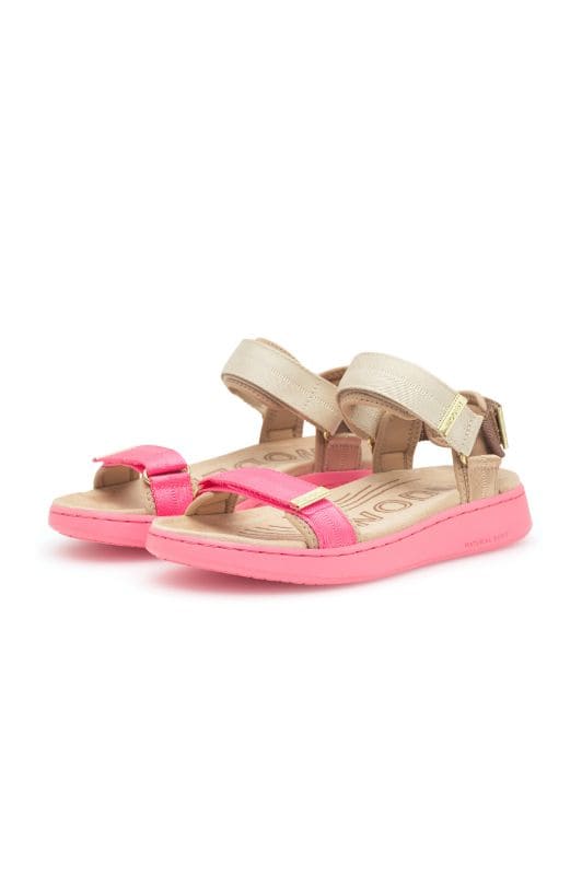 Woden Line sandal | Damesandal tricolor raspberry