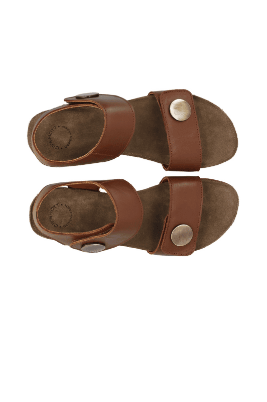 Cashott Casava skind sandal I Cognacfarvet