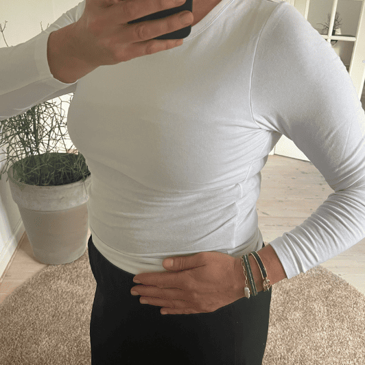 Vanting langærmet t-shirt I Hvid
