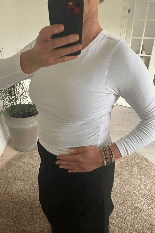 Vanting langærmet t-shirt I Hvid