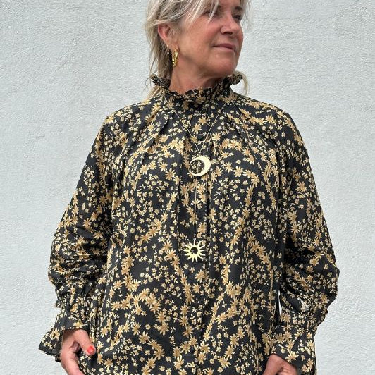 Gaspar Himalaya stripe skjorte i smukt print