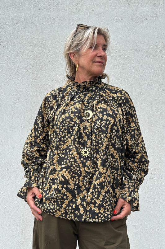 Gaspar Himalaya stripe skjorte i smukt print