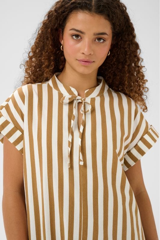 Saint Tropez Zalinda dress I Sommerkjole i brune striber