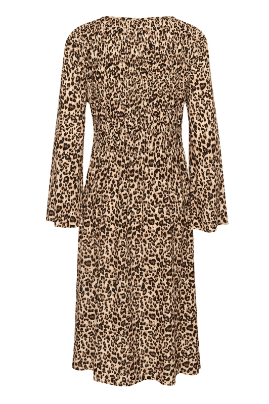 Saint Tropez Gazel Dress I Leopard kjole med smockdetaljer