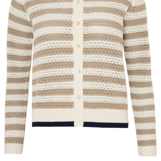 Ofelia Elsie strik cardigan I Sand strib I Dresslab