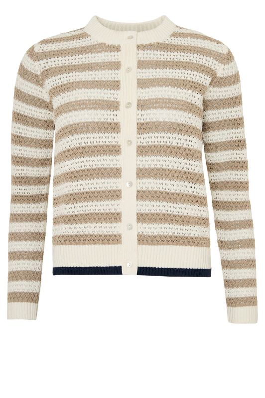 Ofelia Elsie strik cardigan I Sand strib I Dresslab