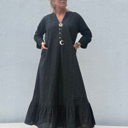 Gaspar Loule broderi anglaise kjole i sort