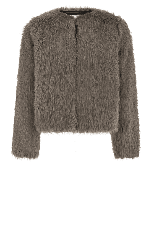 Soft Rebels Estelle brun jakke I Morel faux fur jacket