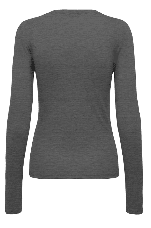 JDY Suma basis top | Langærmet uld t-shirt I Gråmelange