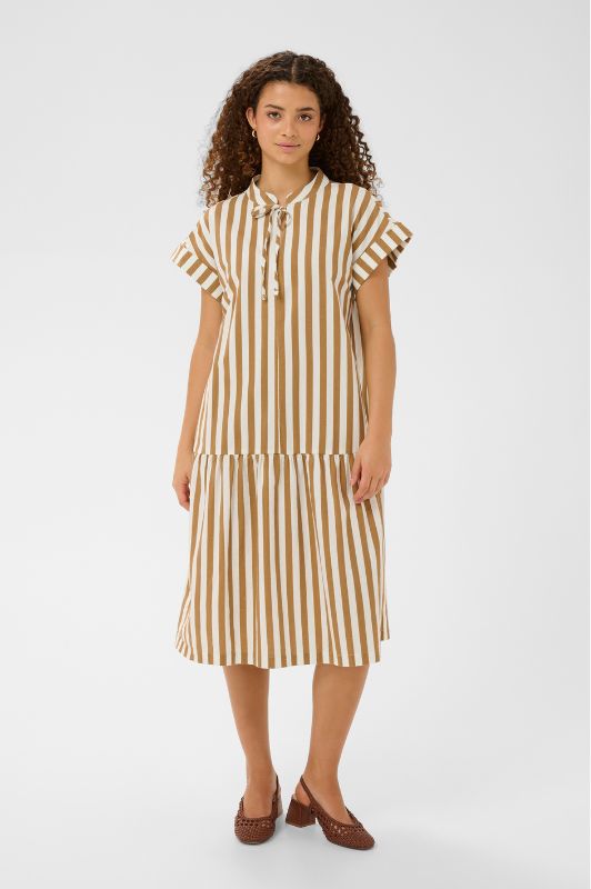 Saint Tropez Zalinda dress I Sommerkjole i brune striber
