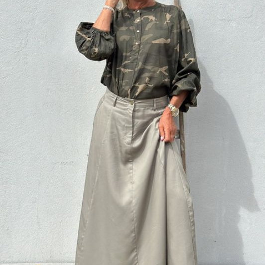 Gaspar Seoul nederdel i grå tencel