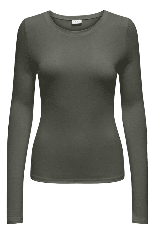 JDY Suma basis top | Langærmet uld t-shirt I Khaki