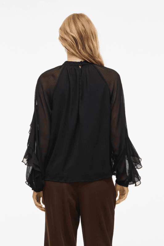 VILA Vibinna top | Chiffon top i sort