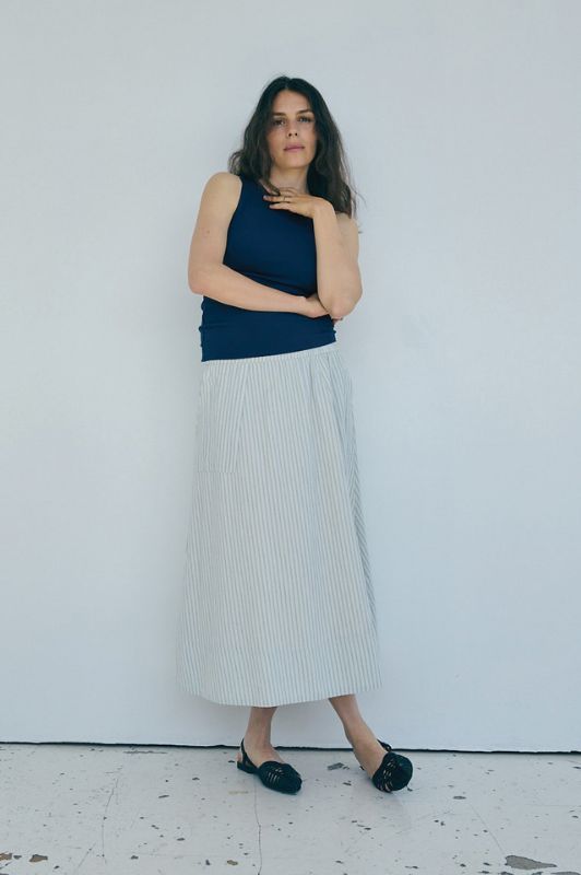 La Rouge Stinna skirt | Stribet off-white nederdel