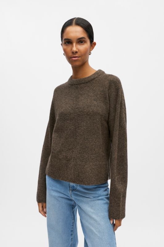 Object Juno knit I Strik i meleret brun