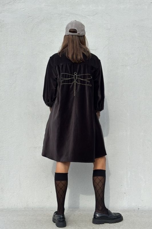 Gaspar Velvet dress | Cool grå velour kjole