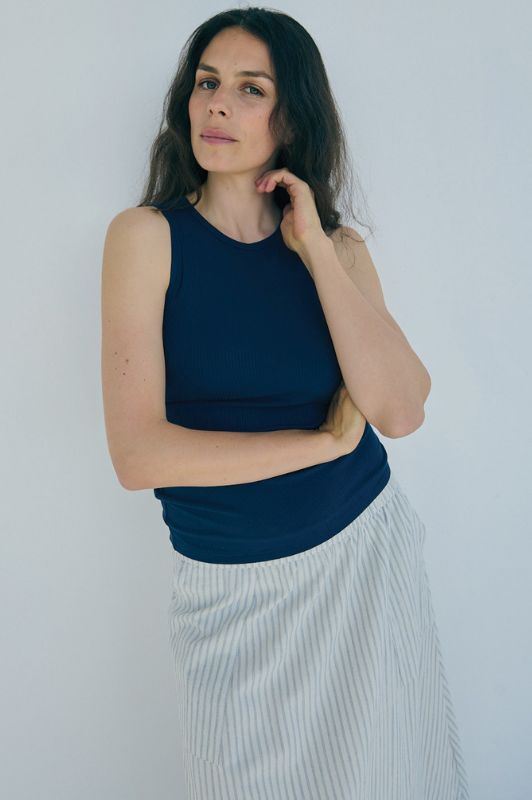 La Rouge Stinna skirt | Stribet off-white nederdel