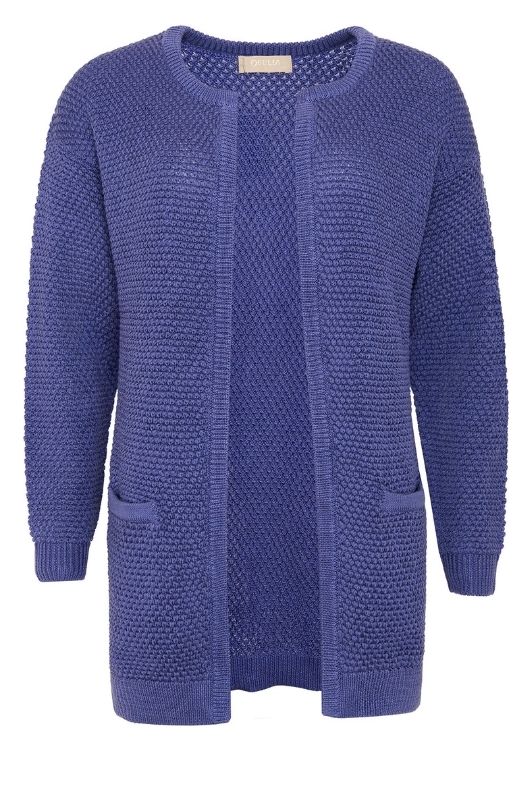 Ofelia Marocco cardigan | Lang strik cardigan i blå