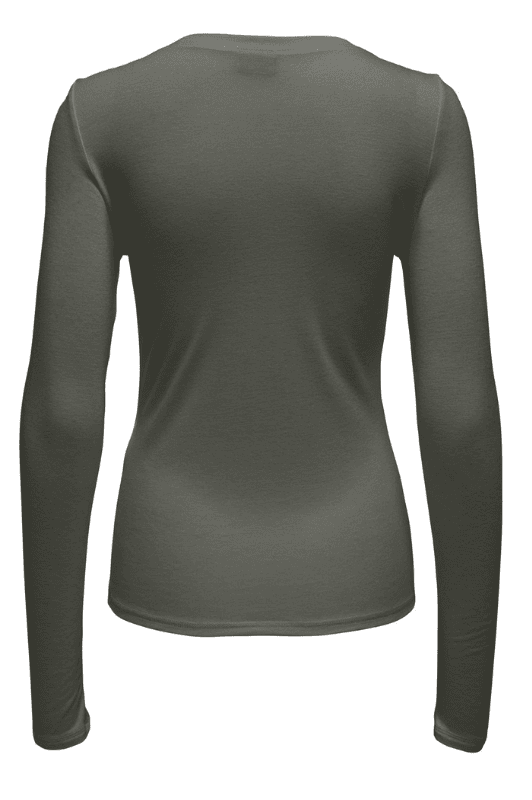 JDY Suma basis top | Langærmet uld t-shirt I Khaki