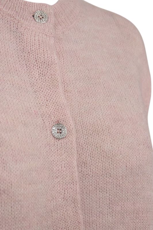 Freequent Dido vest I Strikvest i lyserød med similiknapper