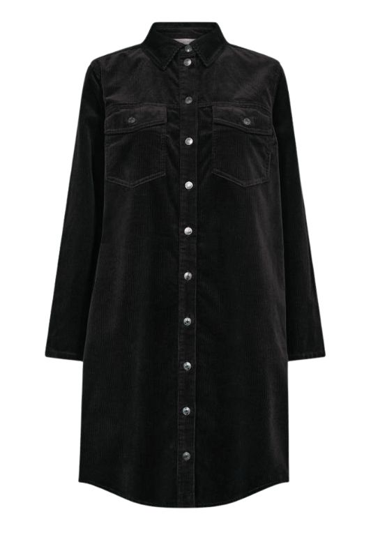 FreeQuent Cordy dress I Fløjlskjole sort