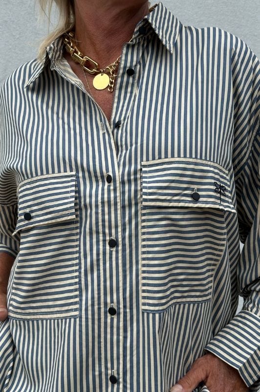 PRE ORDER Gaspar Sevilla stripe skjorte i blå strib