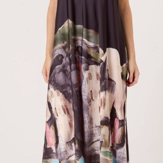 PRE ORDER Studio West dress I Smuk printet stropkjole i sorte nuancer
