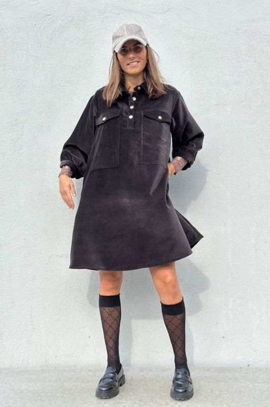Gaspar Velvet dress | Cool grå velour kjole