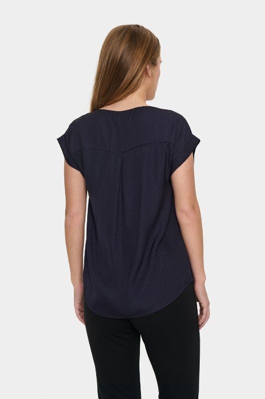 Saint Tropez Briana bluse | Kortærmet top i mørkeblå