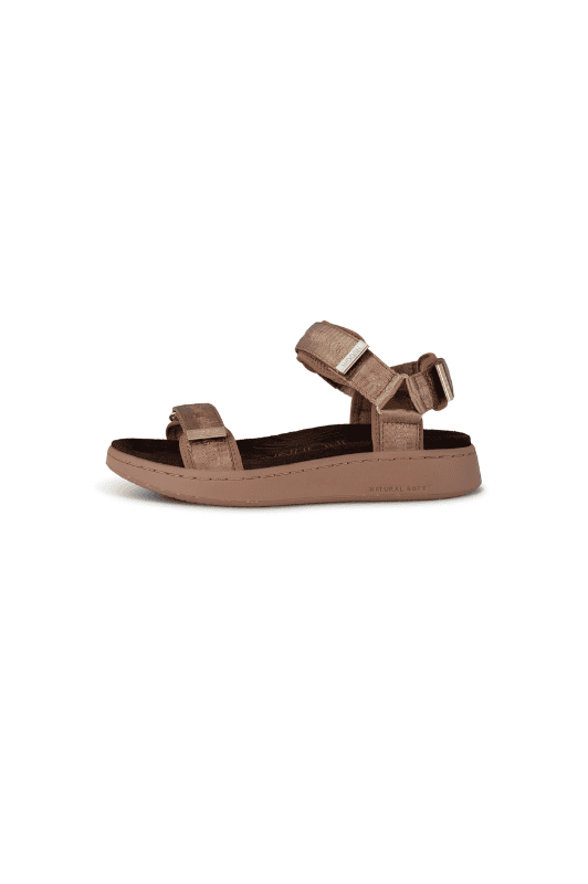 Woden Line sandal | Heritage caramel brun Natural Soft sål