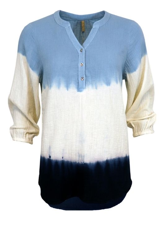 Ofelia Paulie bluse I Batik skjorte i blå nuancer