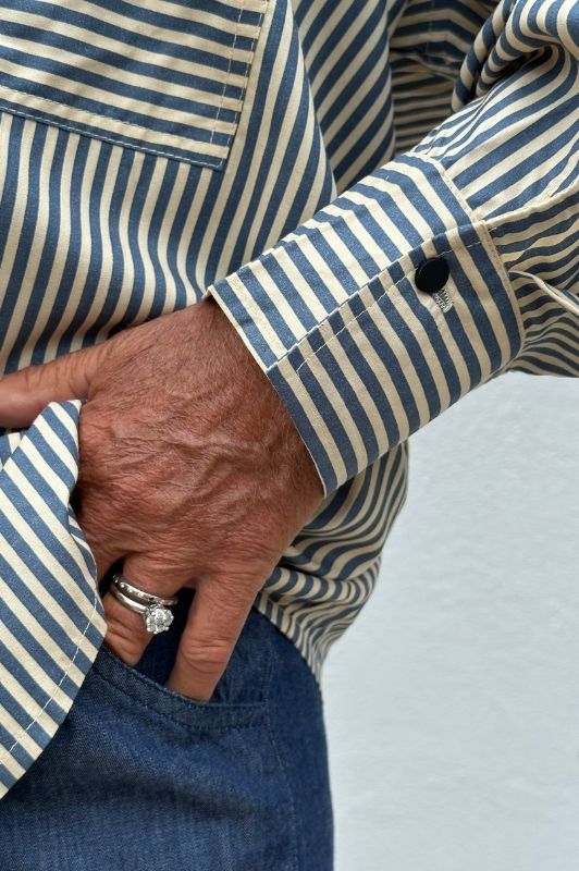 PRE ORDER Gaspar Sevilla stripe skjorte i blå strib