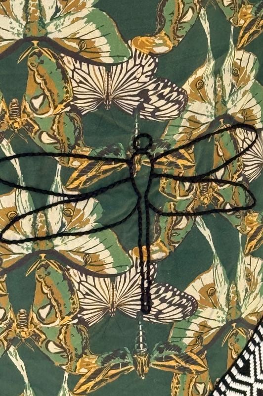 Gaspar Mumbai butterfly dress | Grøn printet kjole I Dresslab