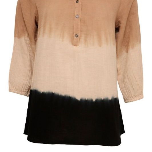 Ofelia Paulie bluse I Batik skjorte i sand nuancer
