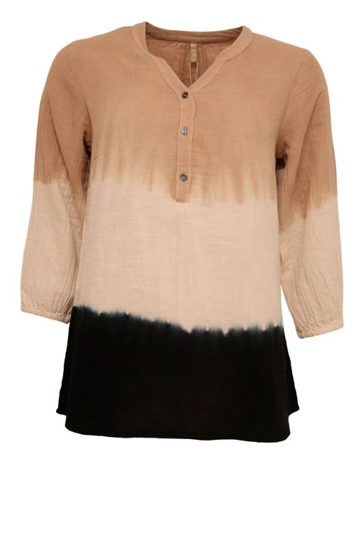 Ofelia Paulie bluse I Batik skjorte i sand nuancer