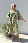 Gaspar Mumbai butterfly dress | Grøn printet kjole I Dresslab