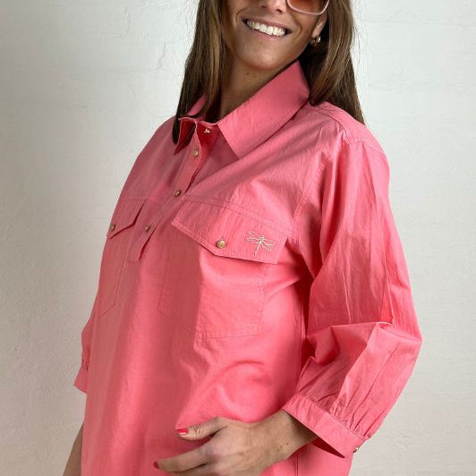 Gaspar Oslo shirt I Cool bluse med lommer i pink