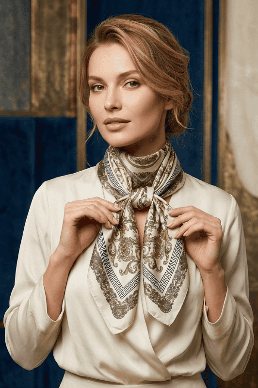 Atelier Paris I Paisley tørklæde i sand farver I Dresslab