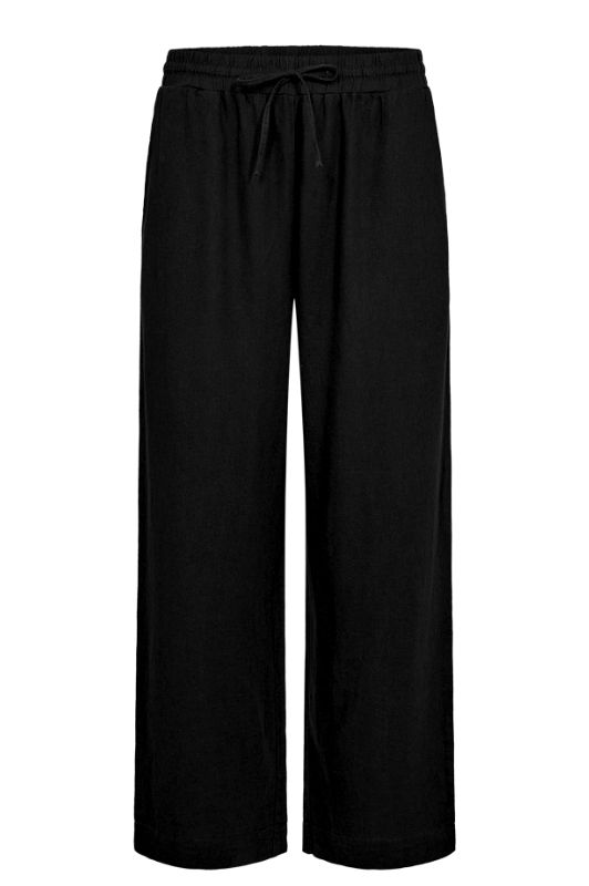 Freequent Lava ankle pant | Sort ankelbuks i hør I Dresslab
